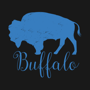 Buffalo New York WNY 716 BuffaLove Pattern Black, White, Blue T-Shirt