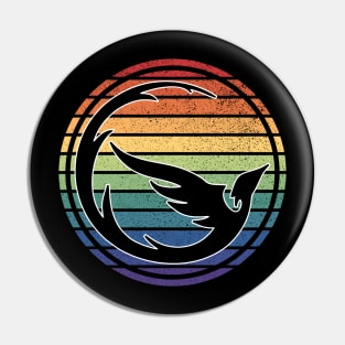 Vintage Distressed Gay Pride Phoenix Horizon Pin