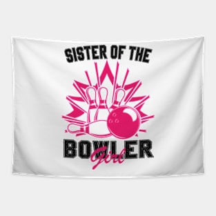 Sister Of The Birthday Bowler Kid Boy Girl Bowling Party Tapestry