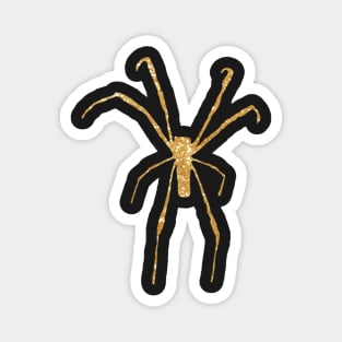 SPIDER in LIGHT GOLD GLITTER Magnet