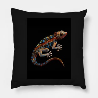 Aboriginal Art Inspired Lizard dot art painting Pillow