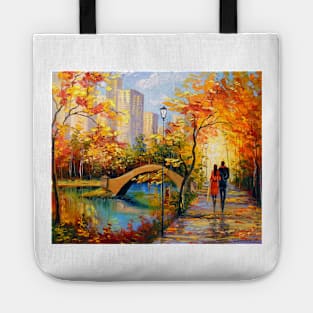 Romantic encounter in new York Tote