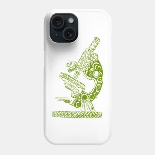 Scientific Microscope Line Drawing (Olive) Phone Case