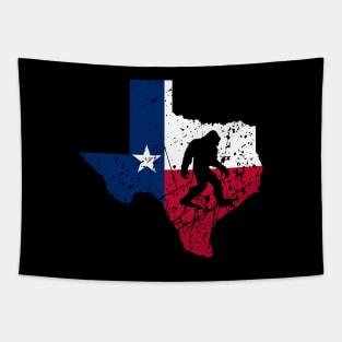 Texas Bigfoot Sasquatch, Funny Vintage Squatch Texan Map Flag Big Foot Gift Tapestry