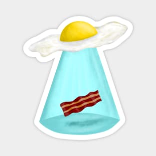 Ufo Egg Abducting Bacon Magnet