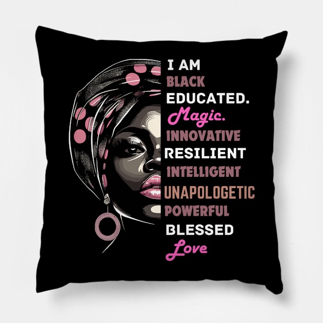 I Am Black Woman Afrocentric Pillow by Graceful Designs