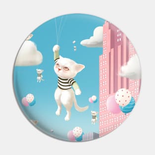 Cats with Balloons Pin