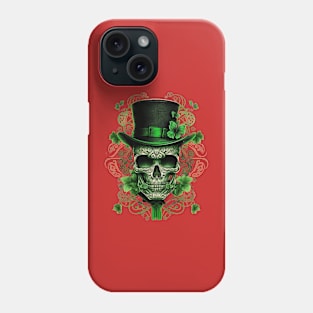 St.Patrick day Leprechaun Scull t-shirt Phone Case