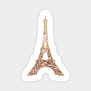 Eiffel Tower - rose gold glitter Magnet