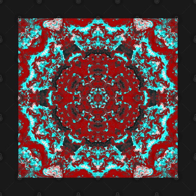 Kaleidoscope Psychedelic Red and Teal by WormholeOrbital