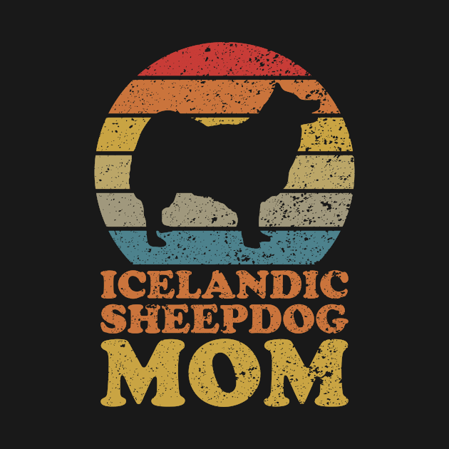 Retro Sunset Icelandic Sheepdog Dog Mom by AmazingDesigns