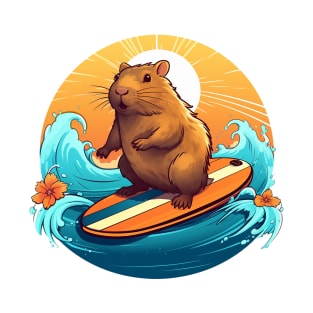 Surfing Happy Capybara T-Shirt