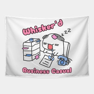 Whisker'd Business Casual Play on words for cat lovers Tapestry