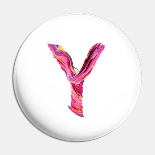 Colorful Painted Initial Letter Y Pin