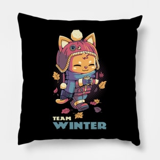 Team Winter Cozy Kitty Cat Pillow