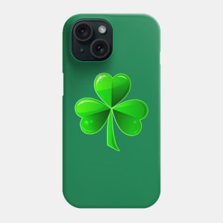 St. Patrick's Day with a green beautiful clover Phone Case