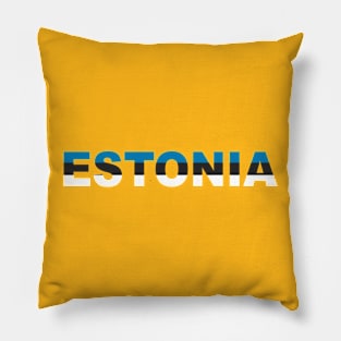 Flag Estonia Text Pillow