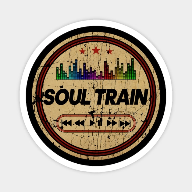 Graphic Soul Train Retro Distressed Cassette Tape Vintage Magnet by On Dragon Wings Studios