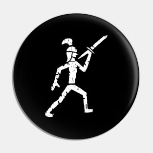 Middle Age Drawing Of A Swordman Pin