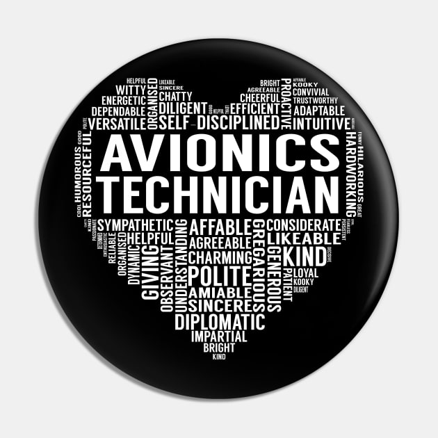 Avionics Technician Heart Pin by LotusTee