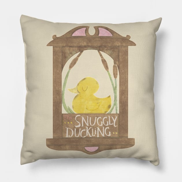 Snuggly Duckling Tangled Sign T-shirt Pillow by janiejanedesign