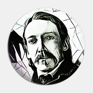 Robert Louis Stevenson Black and White Portrait | Robert Louis Stevenson Artwork 7 Pin