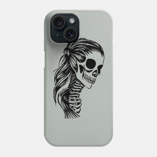 Skeleton Girl in Black Phone Case