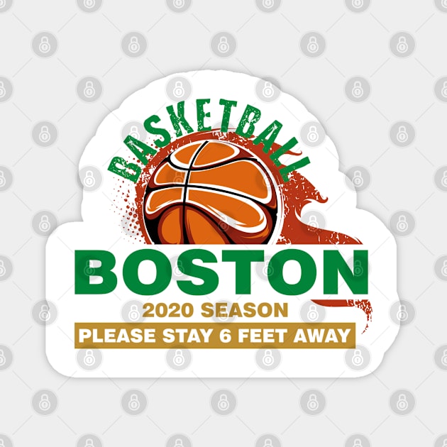 NBA 2020 Boston Celtics Spirit Stay 6ft Away Magnet by mckinney