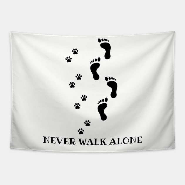 Never Walk Alone Tapestry by Brono