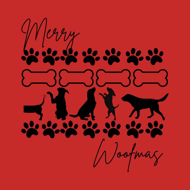 Merry Woofmas Ugly Christmas Sweater Pattern by radsadstudio