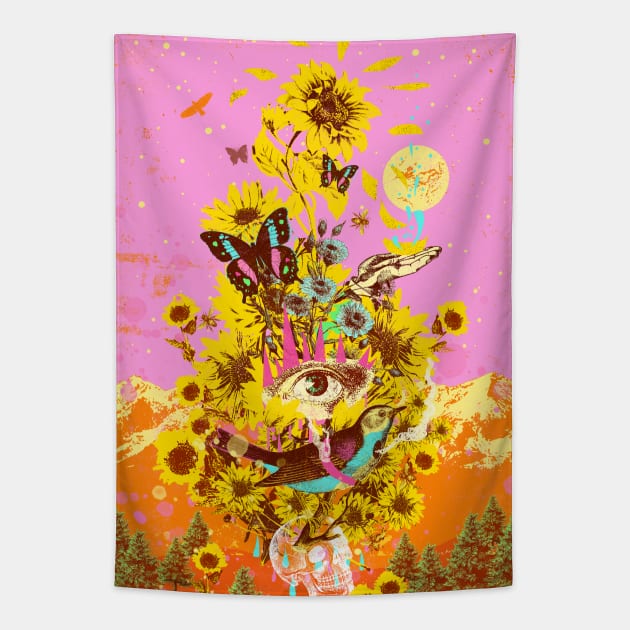 SUNFLOWER DREAM Tapestry by Showdeer