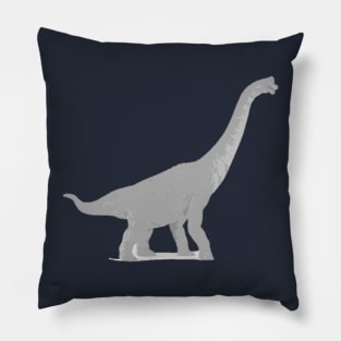 Gray Brontosaurus Art Drawing - Jurassic Park Dinosaurs Pillow