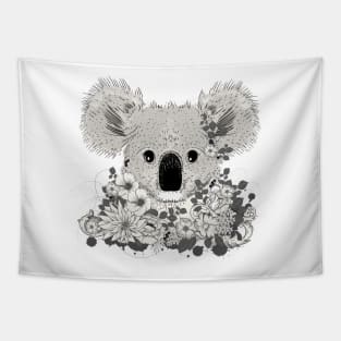 decorated koala bear with flowers and eucalyptus Tapestry