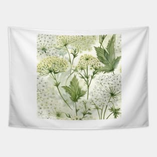 Watercolor Wildflower Queen Anne's Lace Pattern 1 Tapestry