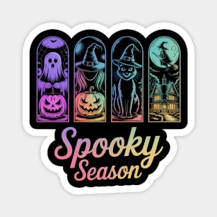 Spooky Season Halloween Witch Cat Ghost Pumpkin Magnet