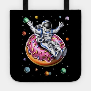 Space Astronaut Riding Donut Tote