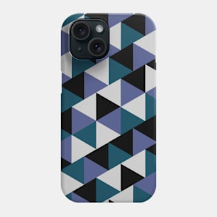 Geometric Stripes in Purple, Black, Blue and Grey Phone Case