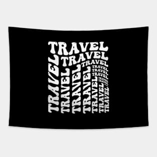 Travel modern wave typography design Tapestry