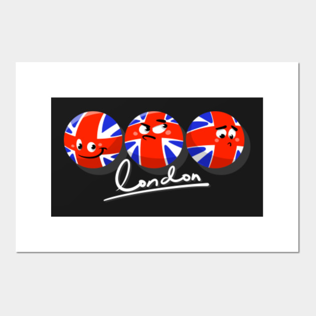 Great Britain British Flag London Funny Emoji T Shirt