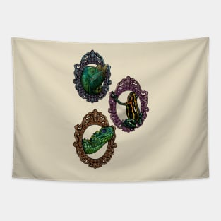 Herp Cameo Trio: Chameleon, Dart Frog, & Viper Tapestry