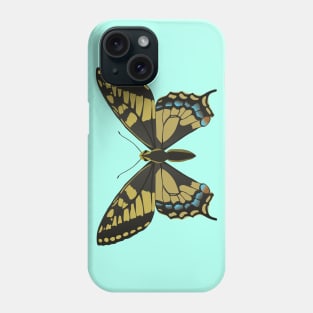 A common yellow swallowtail vector illustration Phone Case