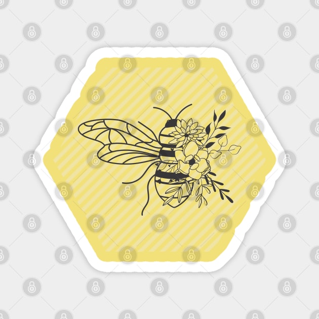 Bee and Honeycomb Magnet by 3rdStoryCrew