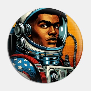 Comic Book Astronaut in Pop Art Style Pin