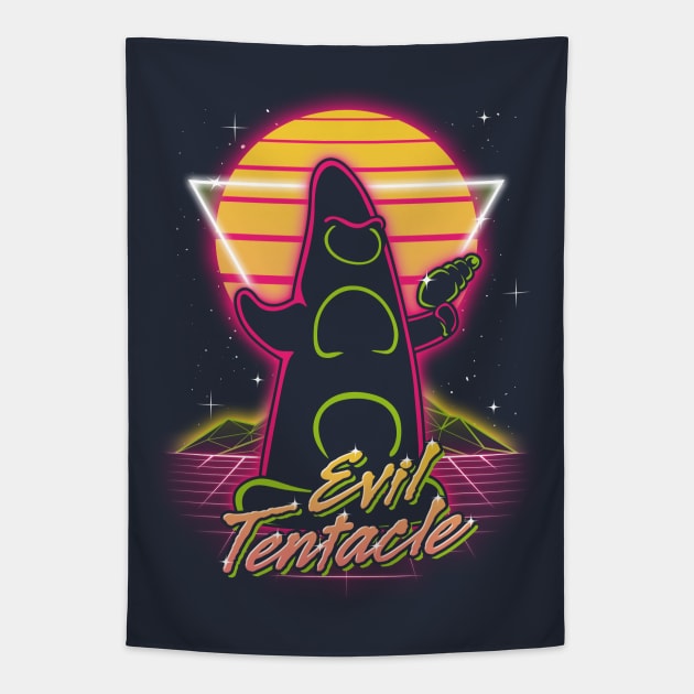 Retro Evil Tentacle Tapestry by Olipop