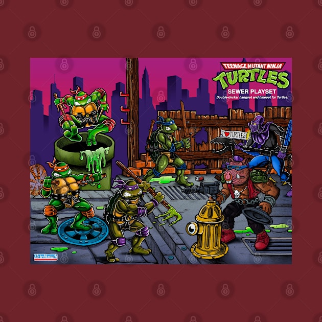 TMNT Sewer playset vintage poster by Ale_jediknigth