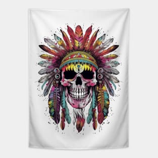 Native American Chief Skull #1 Tapestry