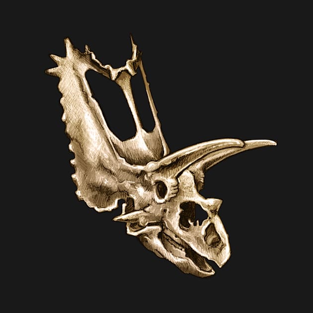 Dinosaur Skull Pentaceratops Sticker by CassWArt