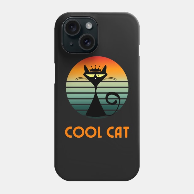 Retro Cool Cat Phone Case by AbrasiveApparel