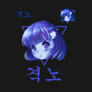 Korean Сasual Street Style Blue Anime Girl T-Shirt