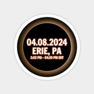 Pennsylvania Eria PA USA Total Solar Eclipse 2024 Magnet